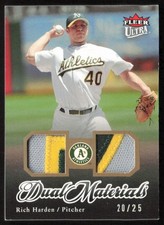 2007 Ultra Dual Materials Patch #/25 Rich Harden #DM-RH Oakland Athletics