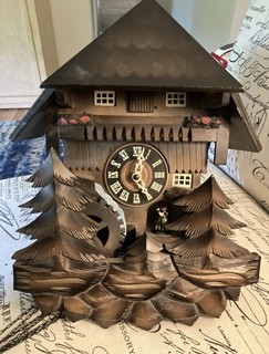 Vintage German E. Schmeckenbecher Black Forest Cuckoo Clock Sawmill Untested