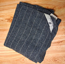Vintage United Airlines Fairbault Gray Striped Throw Blanket Wool/Acrylic 45x 50