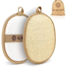 Natural Loofah Exfoliating Body Scrubber, Made with Natural Egyptian Shower L...