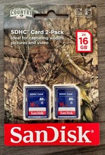 SanDisk SDHC 16 GB 2-Pack Break Up Country Wildlife New Unopened SD Card