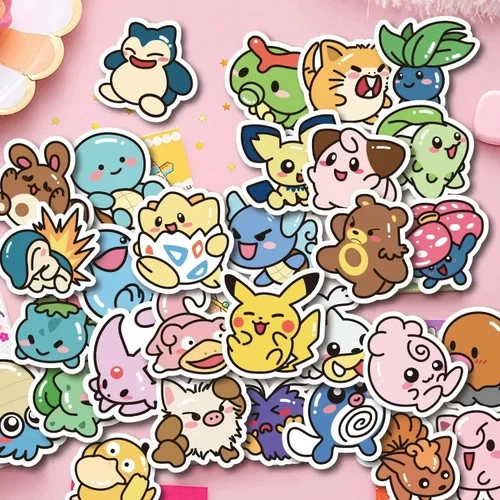 50 Kawaii POKÉMON Stickers (Assorted) – Kids’ Toy & Game Stickers