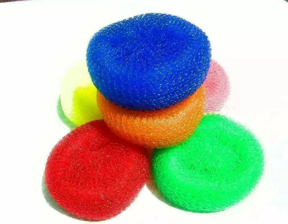 Nuevo - Almohadilla fregadora de limpieza de lavado de malla de plástico para fregar platos de cocina Foto 4 de 4