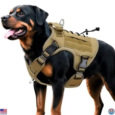 Heavy-Duty Tactical Dog Harness for Large Breeds - No Pull Reflective Vest, XL