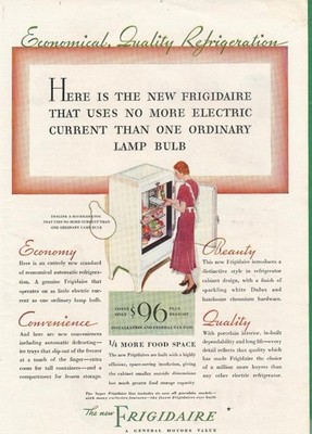 Magazine Ad - 1933 - Frigidaire Refrigerator
