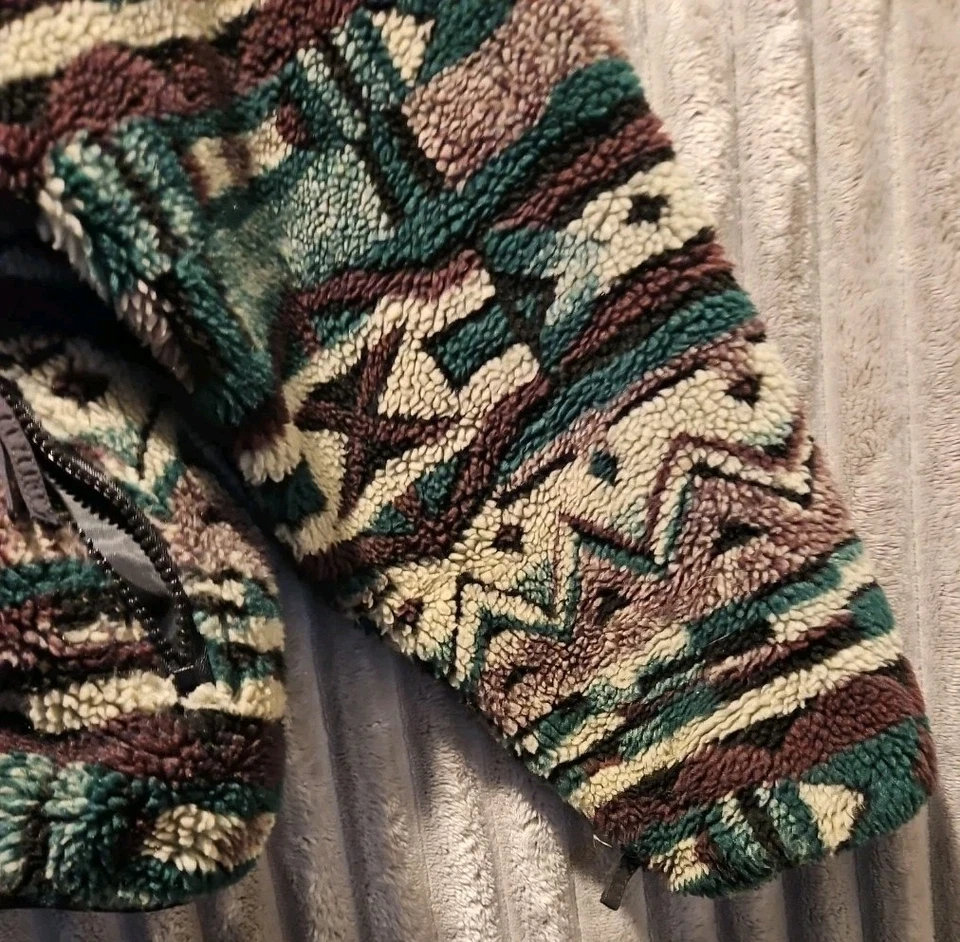 Chaqueta polar Columbia cremallera completa suroeste azteca vintage años 80 pila alta talla L EE. UU. Foto 3 de 4