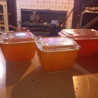 VTG Pyrex Refrig Dish Trio with Lids Coordinated Yellow & Orange (503 + 2×501)