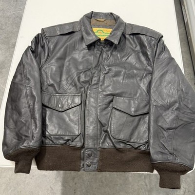 Vintage Mens Type A-2 flyers leather Jacket Leather Flight Style Size XL
