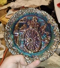 Fenton American Carnival Glass Collector Plate 1978 Multicolor Iridescent
