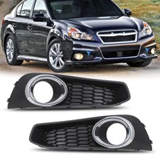 Pair Left+Right Fog Light Black Bezel Trim Cover Set For 2013-2014 Subaru Legacy