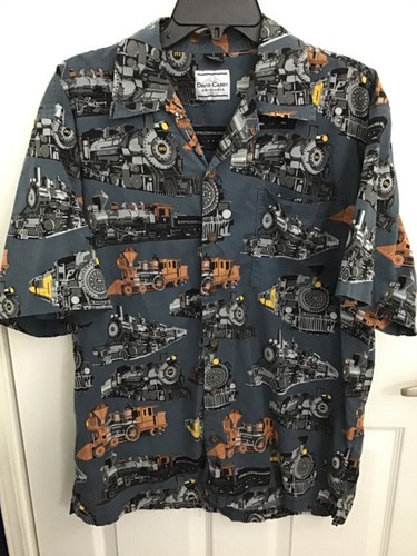 Trains Button Up Short Sleeve Shirt 