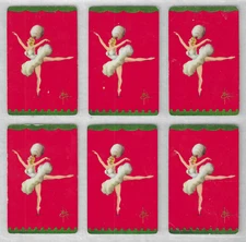 Swap Lot 6 1940's  a Pinup Painting on Playing Cards Near  Mint Ballerina Dancer