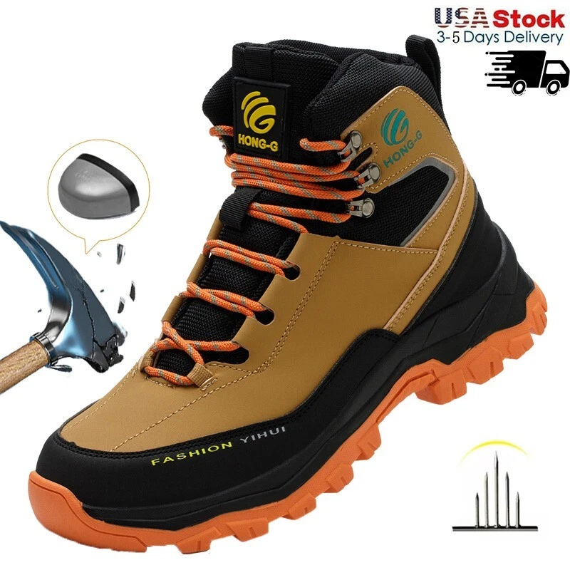 Men Work Sneakers Indestructible Puncture-Proof Protective Shoes Steel Toe