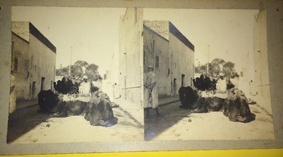 (ALGÉRIE) Non Situées , VERS 1910 .Deux PHOTOS STÉRÉOS.