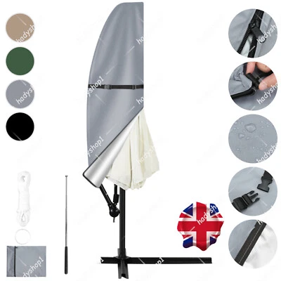 Parasol Cover with Zip Outdoor Garden Waterproof Patio Umbrella Cover Shield UK