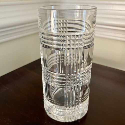 One Vintage Original Ralph Lauren Glen Plaid Highball Crystal Glass