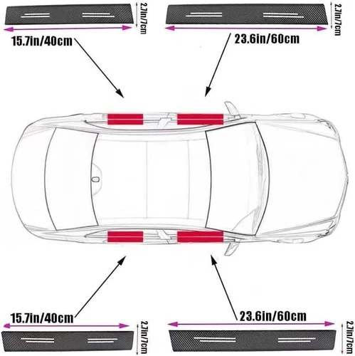 Juego de 4 pegatinas protectoras de umbral de puerta de coche de fibra de carbono para F-150 - Imagen 3 de 12