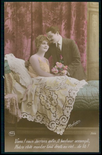 Lote de 5 postales fotográfica francesa desnudo tema década de 1910 - Imagen 4 de 6