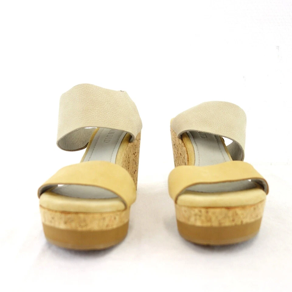 Sandalen HUMANOID Beige Damen Schuhe Sandalette Wedge Leder Kork Keilabsatz Neu - Bild 2 von 4