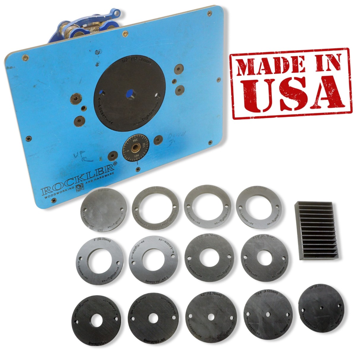 13pc Insert Ring Set with Caddy for Woodtek Lift Table Router