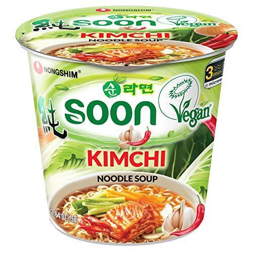 Sopa de fideos taza Nongshim, kimchi, 2,64 onzas (paquete de 6)