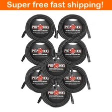 8 Pack Pig Hog PHM20 XLR High Performance 8mm Microphone Cable, 20 Ft - New