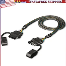 4 Pin Flat Trailer Wire Extension Cable 3.3ft/1m 4 Way Connector Male to Female