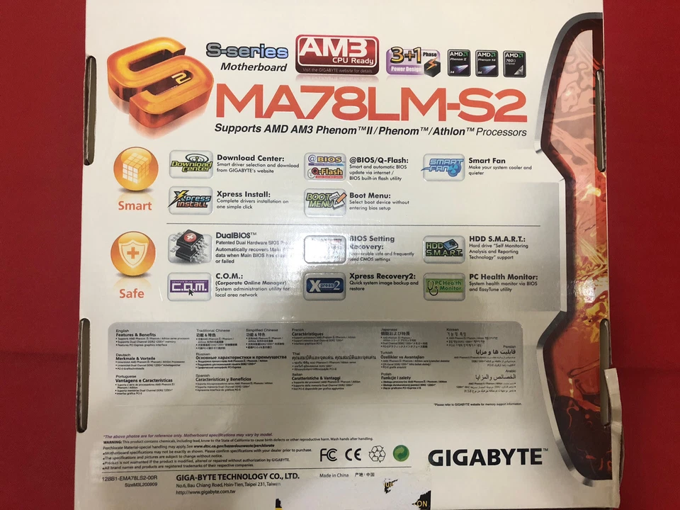 * NEW Gigabyte MA78LM-S2 Motherboard Micro-ATX Socket AM2/AM2+/AM3 AMD 760G DDR2 - Image 2 of 4