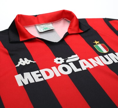 1988/89 AC MILAN Vintage Kappa Long Sleeve Home Football Shirt