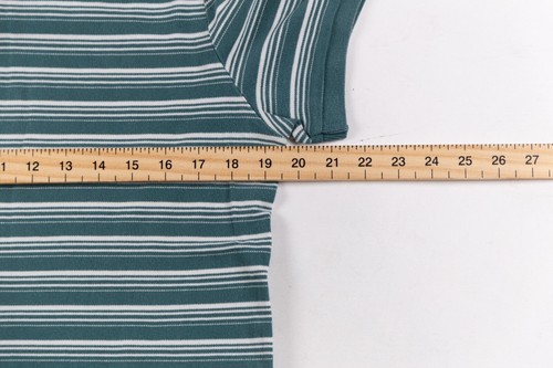 A.P.C Poloshirt Herren LARGE Grün Gestreift Kurzarm Kragen Slim Fit - Bild 12 von 14