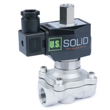 U.S. Solid 1/2 inch Electric Solenoid Valve 12V DC Stainless Steel N/O
