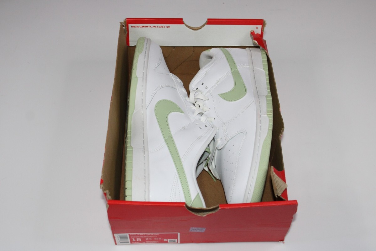 Nike Dunk Low Retro White Honeydew Green DV0831-105 Men's size 15