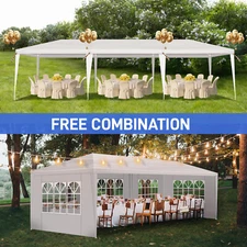 10x30 FT Canopy Outdoor Wedding Party Tent Gazebo Pavilion With 5 Walls White