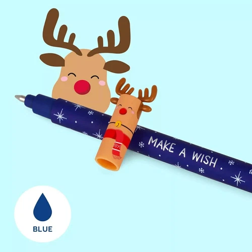 Neu Legami Set Weihnachten mit 3 löschbaren Gelstiften Santa Claus Reindeer Elf - Bild 4 von 10