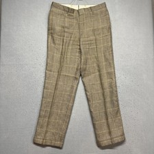 VTG Polo Ralph Lauren Houndstooth Dress Pants Mens 36x30 34x32 Wool Trousers