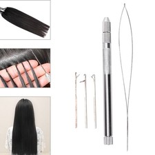 Pulling Loop Needle Aluminum Handle Stainless Steel Loop Pulling Needle For Hair