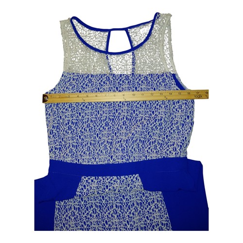 C. Luce Womens Lace Ivory/Blue Dress Size M NWOT - Picture 5 of 7