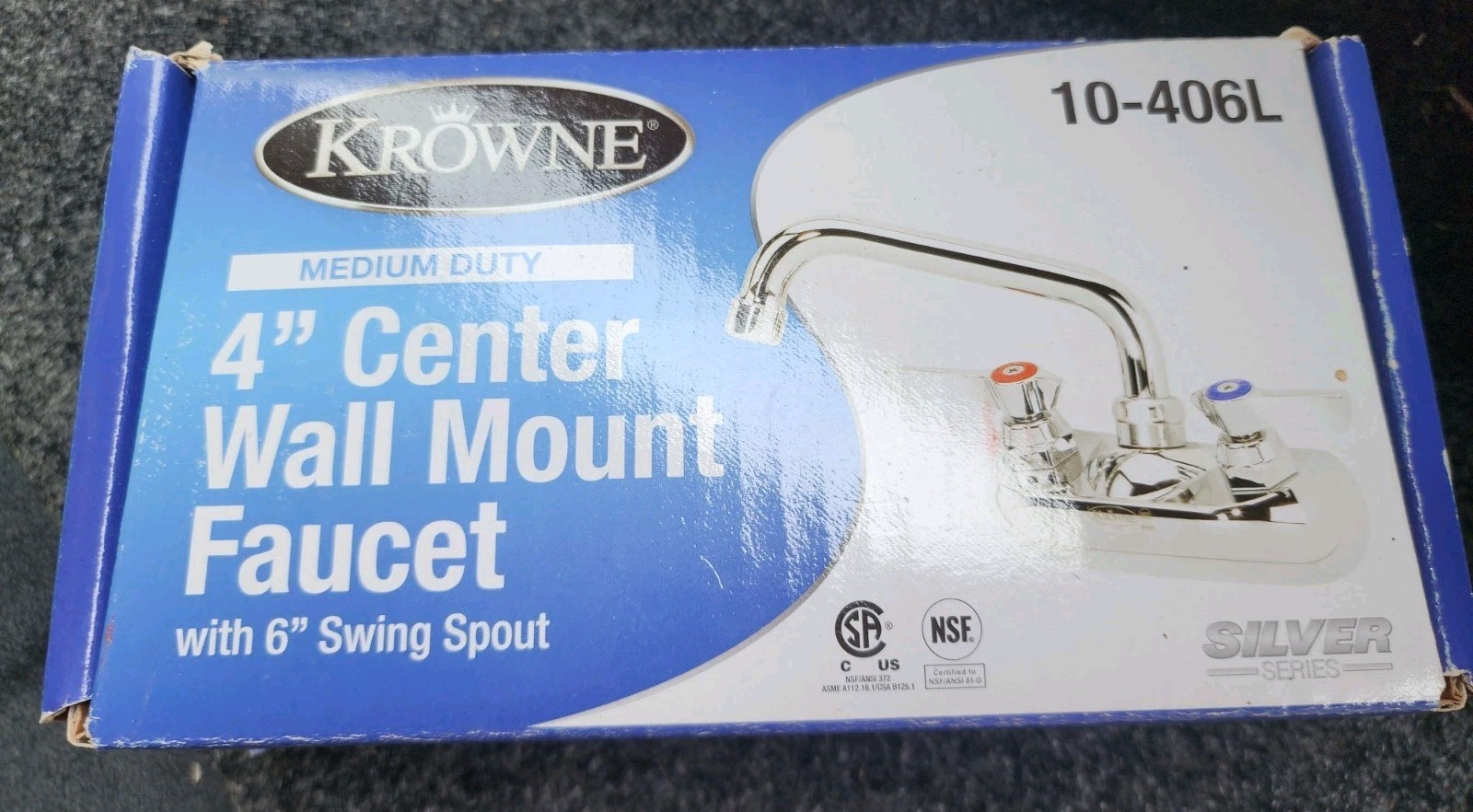 Krowne 10406L 4 in Wall Mount Hand Sink Faucet w/ 6 in Spout