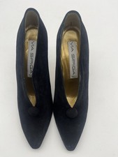 Via Spiga Black Suede Art Eclair 3.5 inch Heels Size 6M