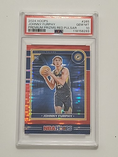 2024 HOOPS Johnny Furphy Red Pulsar Prizm PSA 10 Rookie Card RC