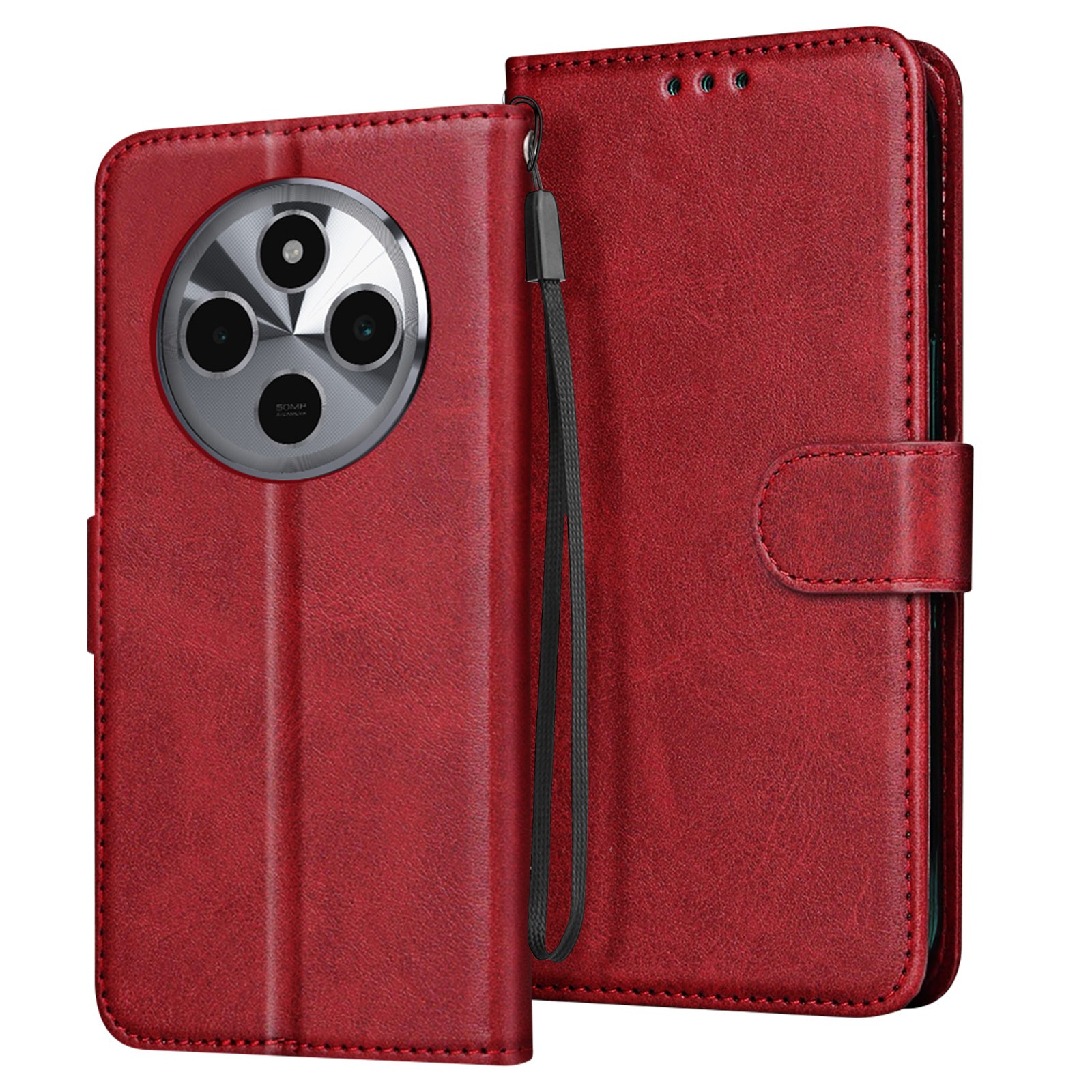 Coque Xiaomi Redmi 14C Avizar avec étui portefeuille noir en simili cuir