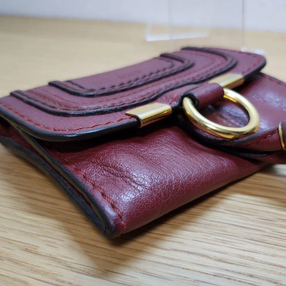 Auténtica billetera cuadrada roja Chloe Marcy Foto 4 de 4