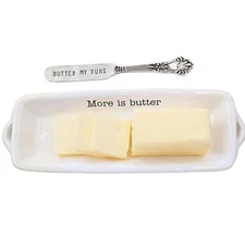 Mud Pie More Is Butter Dish Butter My Buns Butter Knife Set NEW