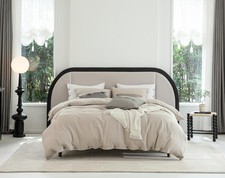 Talasily Linen Duvet Cover Queen - Linen and Cotton Blend Duvet Cover Set, So...