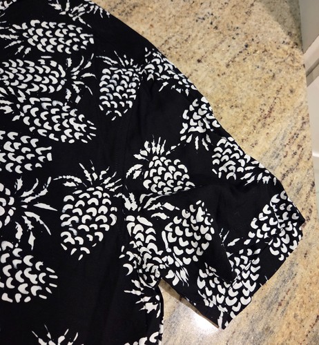 Neuf ! Chemise tropicale boutonnée homme L batik boutique ananas conçue à Hawaï - Photo 9/14