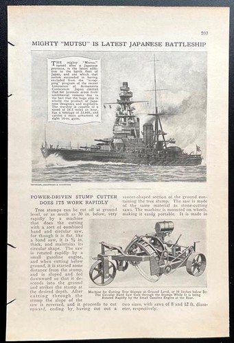 “Mighty ‘Mutsu’ is Latest Japanese Battleship” 1922 pictorial