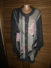 Strick-Jacke..Mantel..Studio Borgelt..Gr.XL..Mehrfarbig..Muster..Knöpfe..Langarm