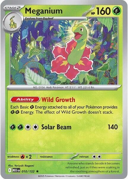 Meganium #010/132 NM Reverse Holo Rare ME01: Mega Evolution