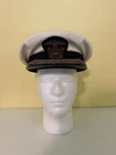 JF0061 Original WW2 US Navy Officer White Visor Cap Size Small USAL