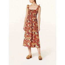 Faithfull The Brand Sameera Midi Dress La Mira Floral Ruby Red XL FF2716-LMR